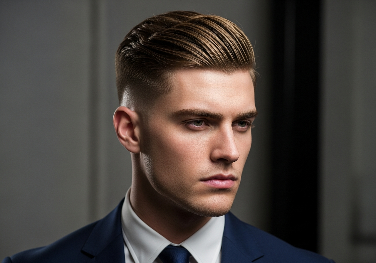 Mid Taper Fade Comb Over 2026 - Sleek Side Sweep Temple Taper
