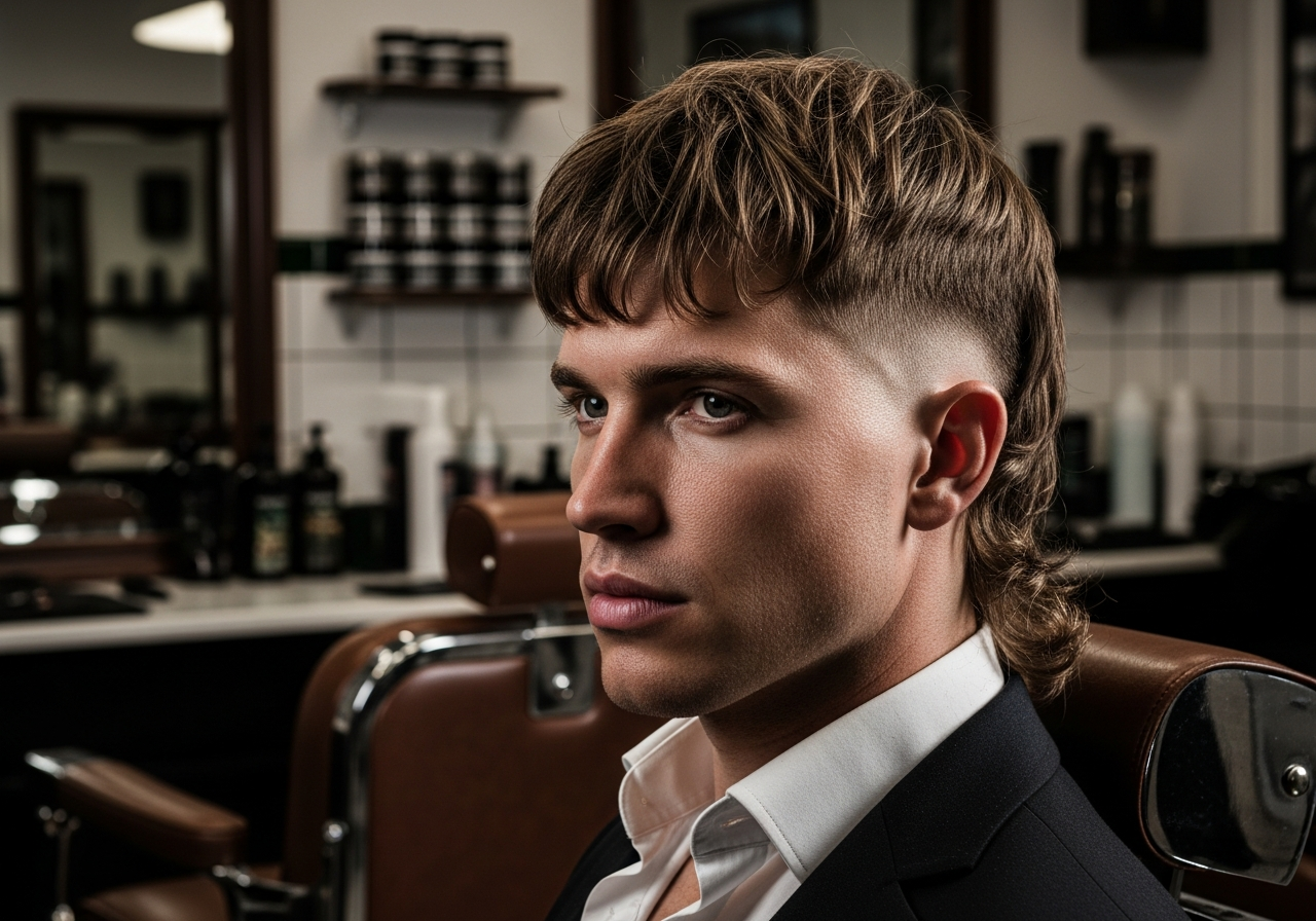 Medium Taper Fade Mullet 2026 - Retro Modern Temple Taper with Longer Back