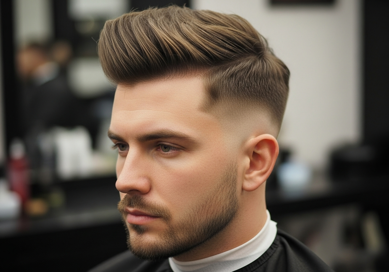 Medium Taper Fade Quiff 2026 - Upward Volume Temple Taper Hairstyle