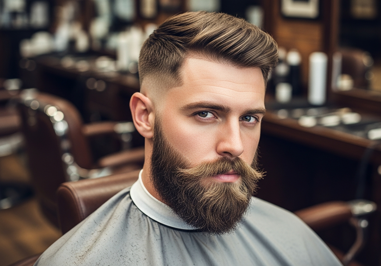 Medium Taper Fade with Beard 2026 - Seamless Beard Blend Temple Taper