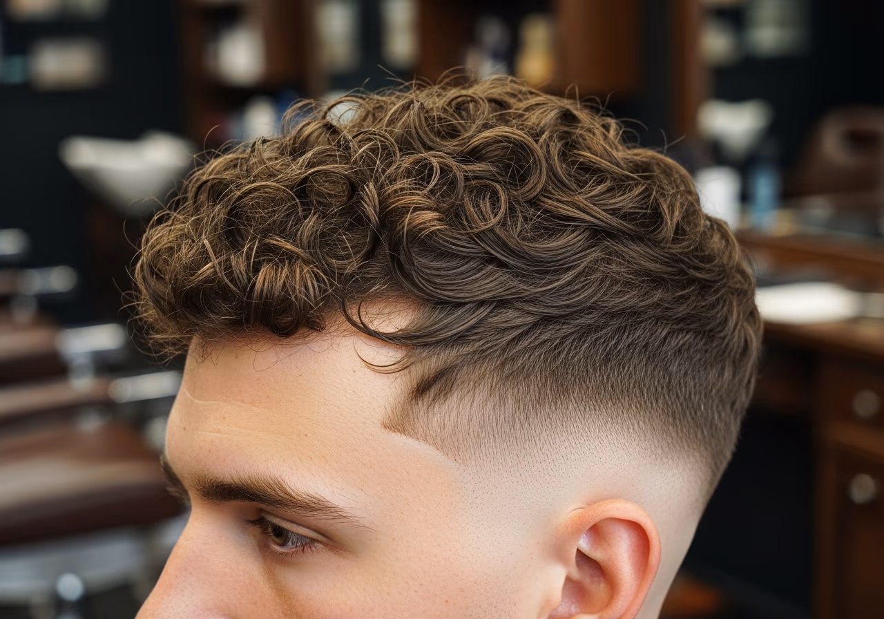 Curly with Undercut hairstyle for men 2026 — haircuts for round faces variation, best for round faces + curly (3a–4b) hair, modern barbering by Master Stylist Jessica Hamilton