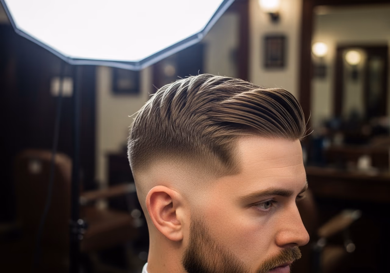 Neat Middle Part hairstyle for men 2026 — haircuts for round faces variation, best for round faces + straight or fine hair, modern barbering by Master Stylist Jessica Hamilton