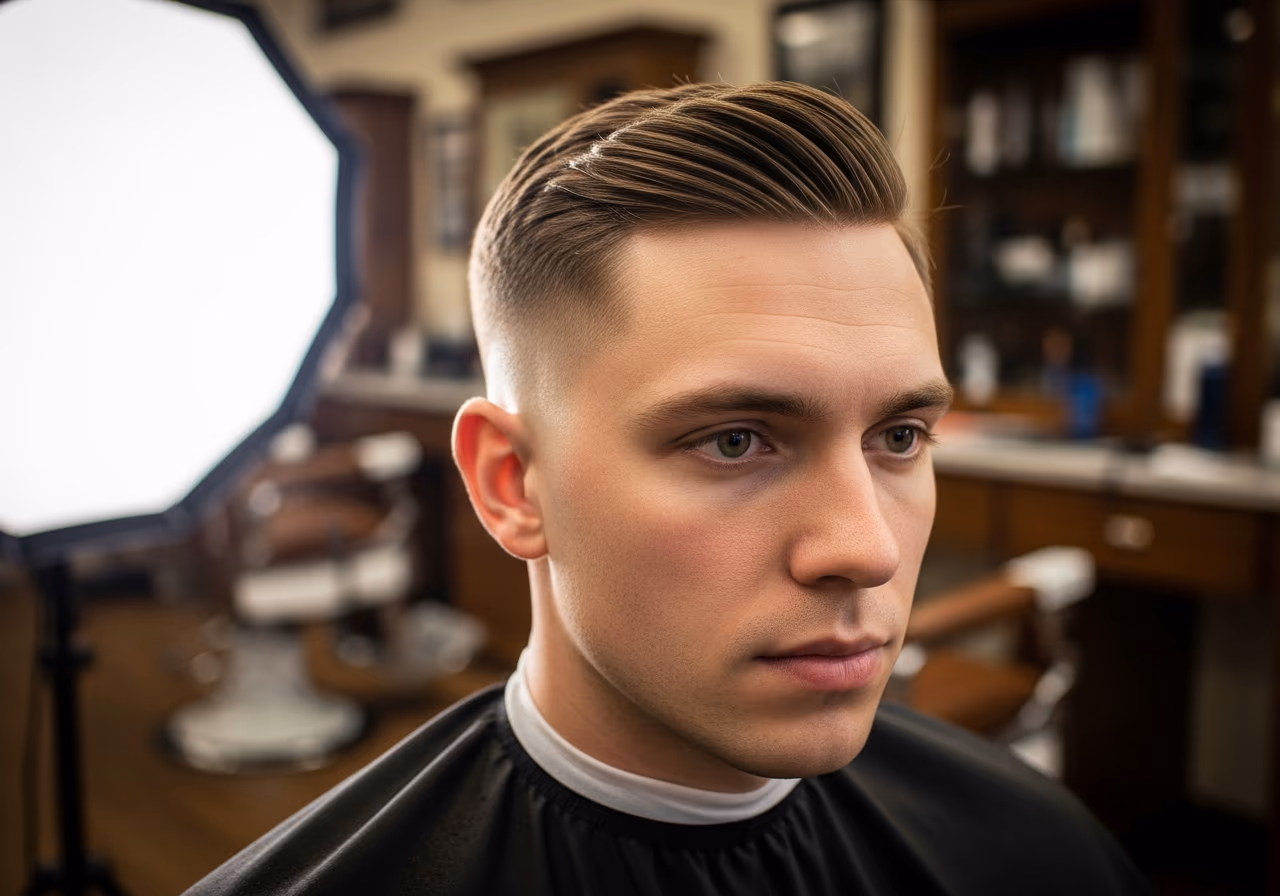 Short Tapered Side Part hairstyle for men 2026 — haircuts for round faces variation, best for round faces + straight hair. best for office and formal settings, modern barbering by Master Stylist Jessica Hamilton