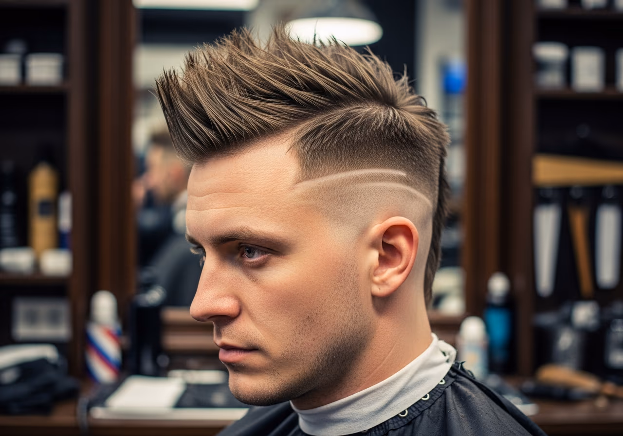 Spiky Undercut hairstyle for men 2026 — haircuts for round faces variation, best for round faces + straight or thick hair, modern barbering by Master Stylist Jessica Hamilton