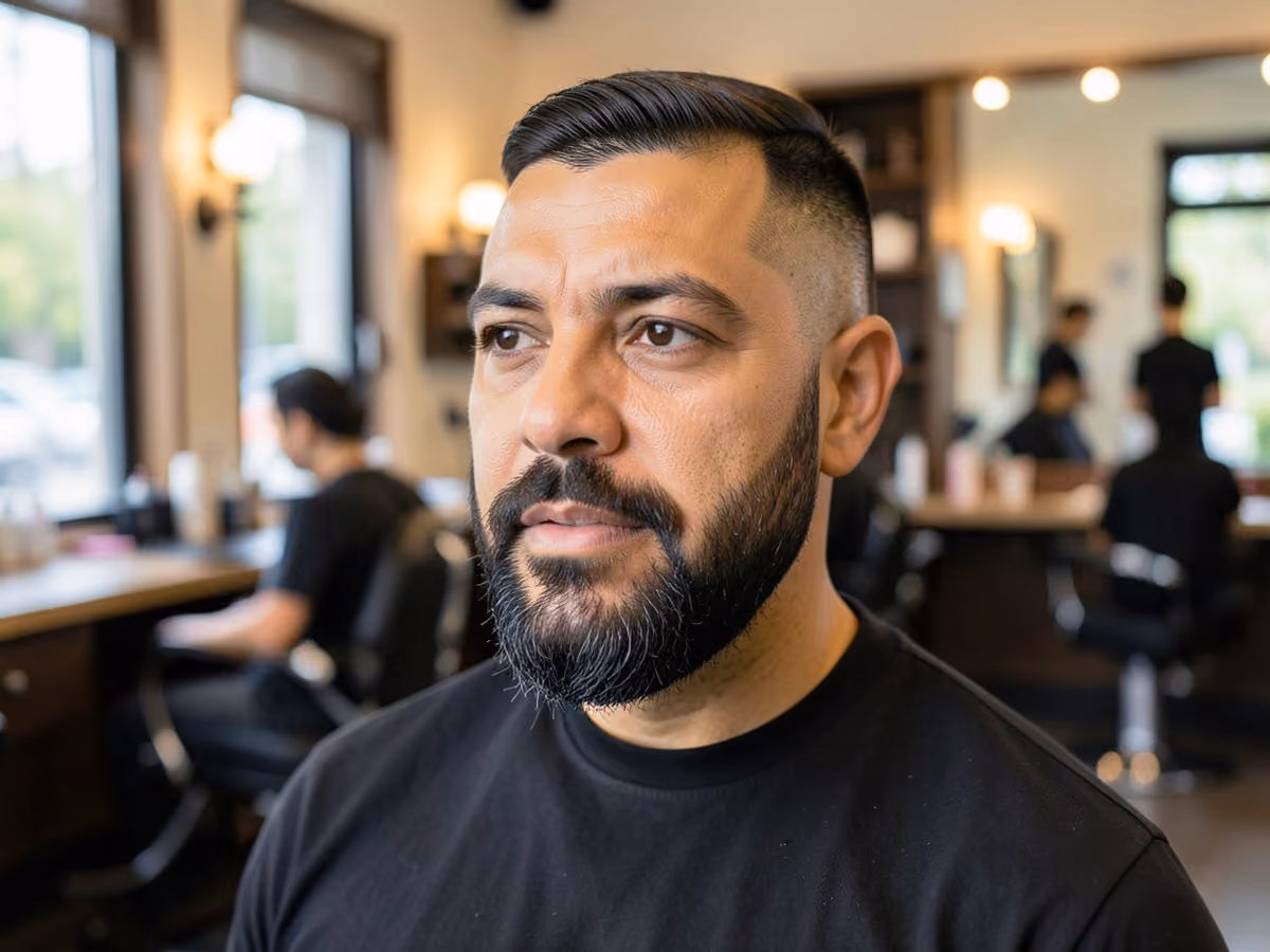 Man with a beard fade