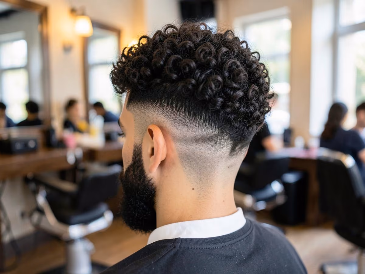 Man with a broccoli cut with fade