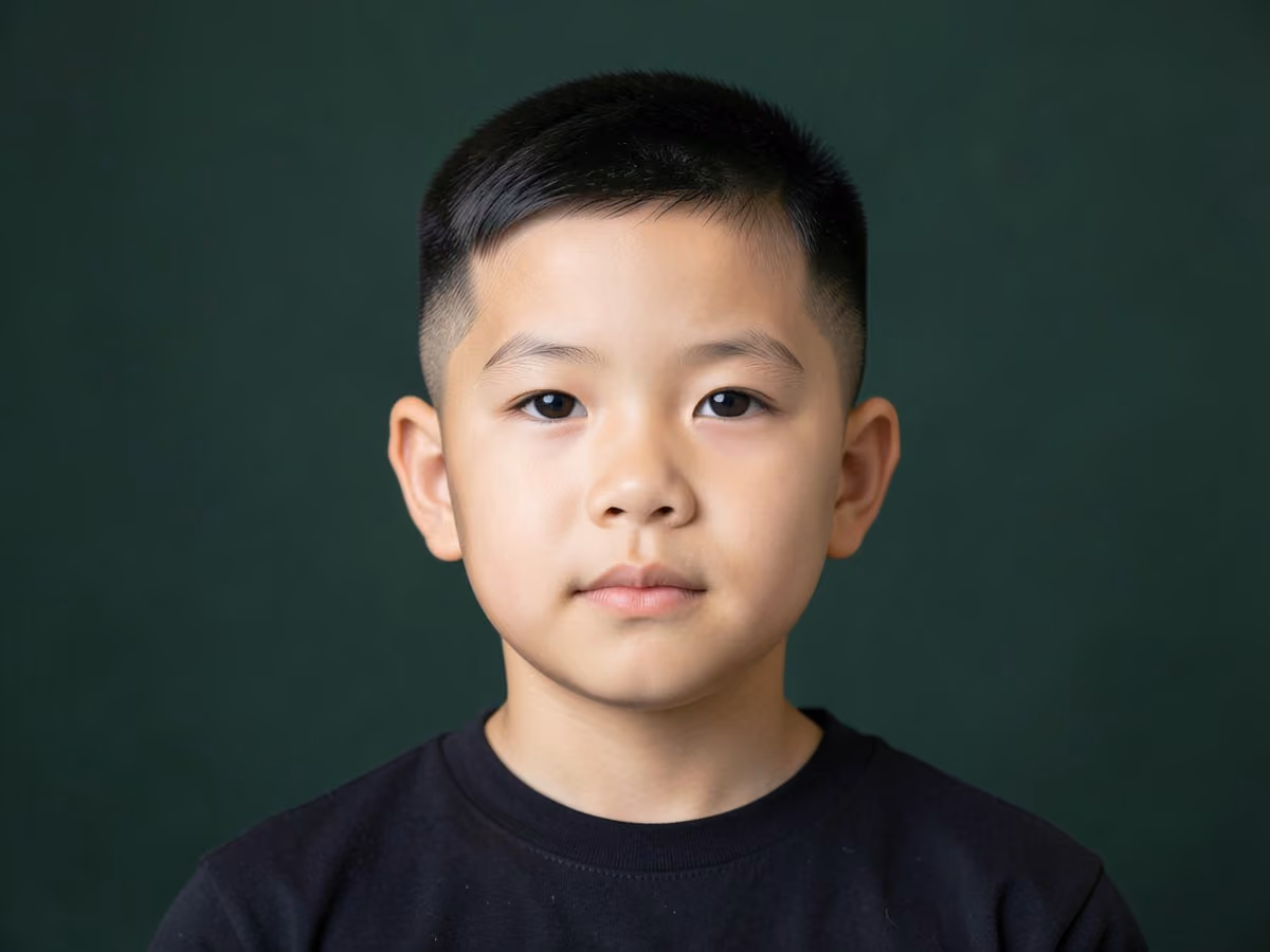 Boy with a classic boy cut