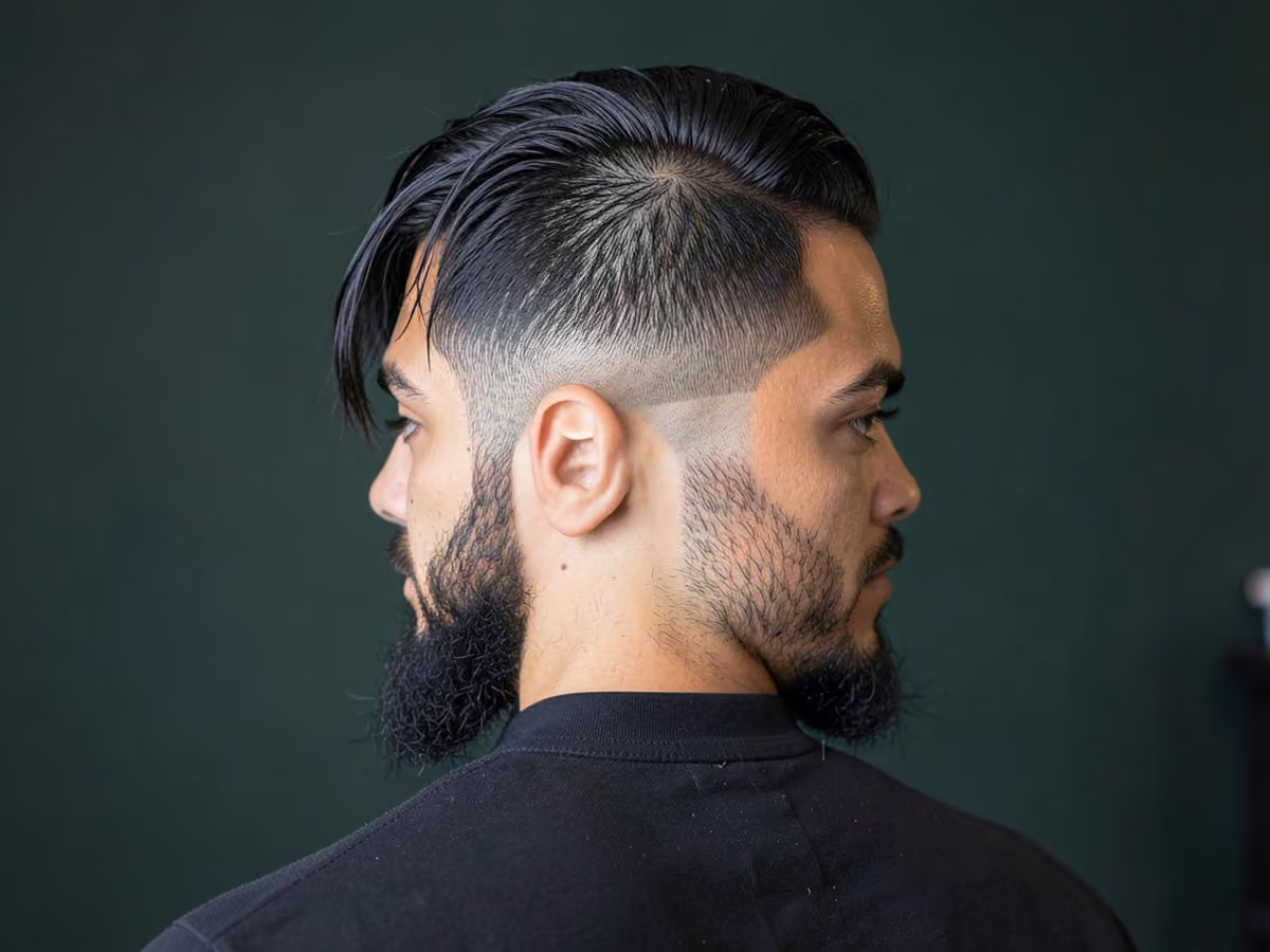 Man with a mullet with low taper