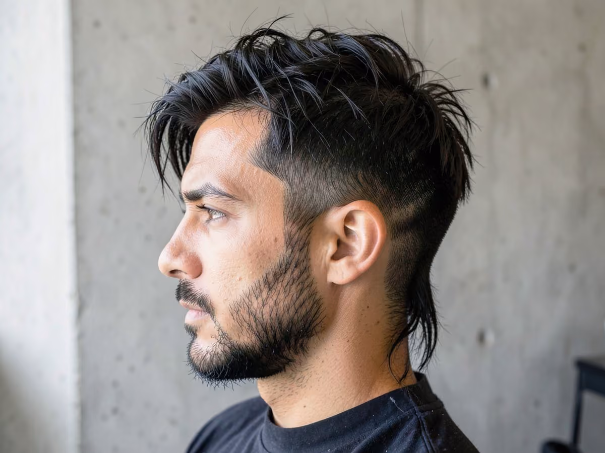 Man with a grunge messy hair