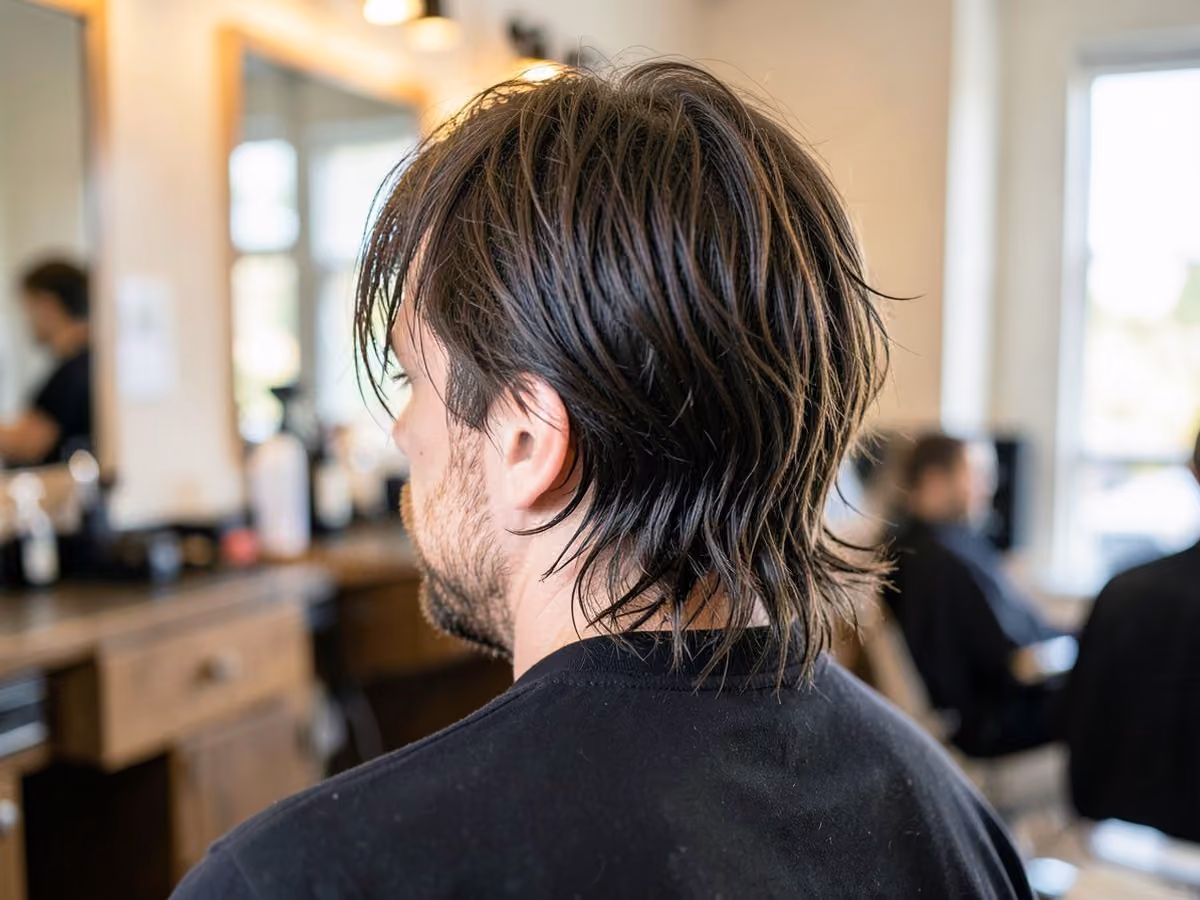 Man with a long messy hair