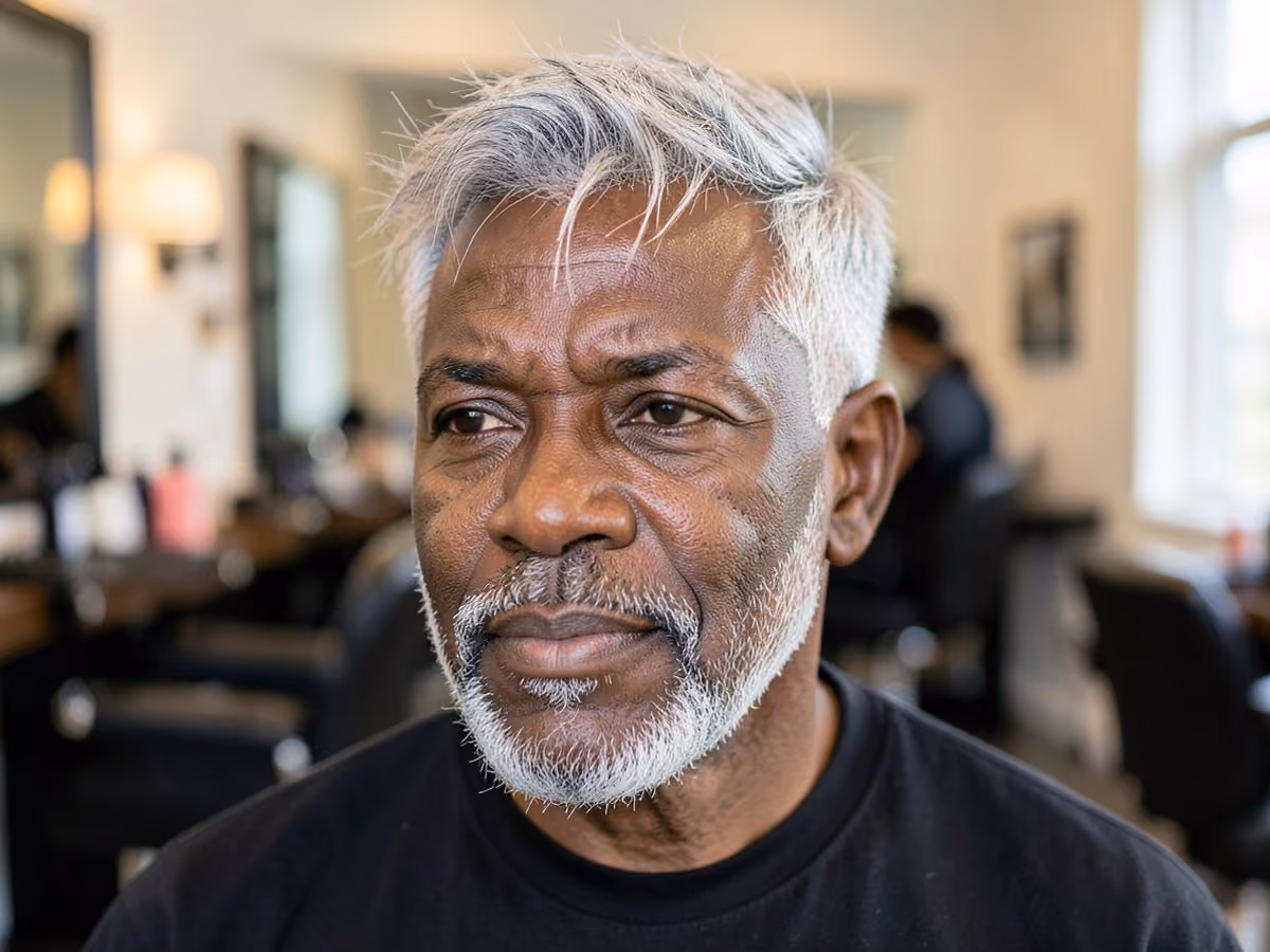 Man with a messy hair for receding hairline