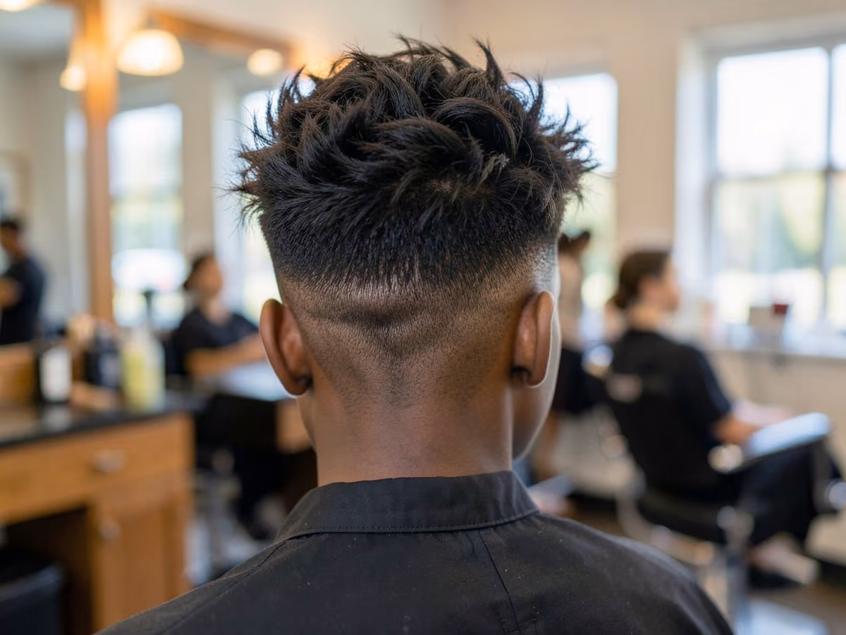Man with a messy hair for teens