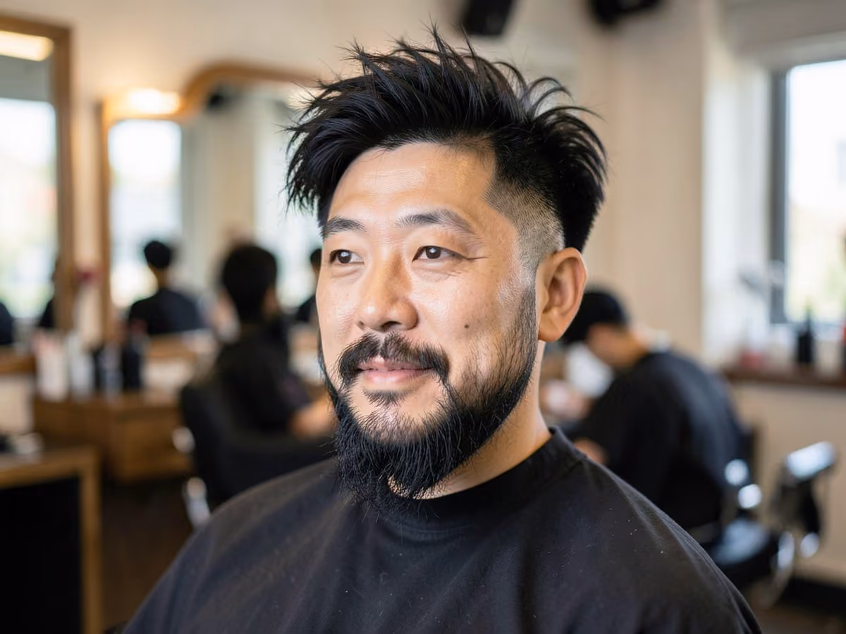 Man with a messy hair with full beard