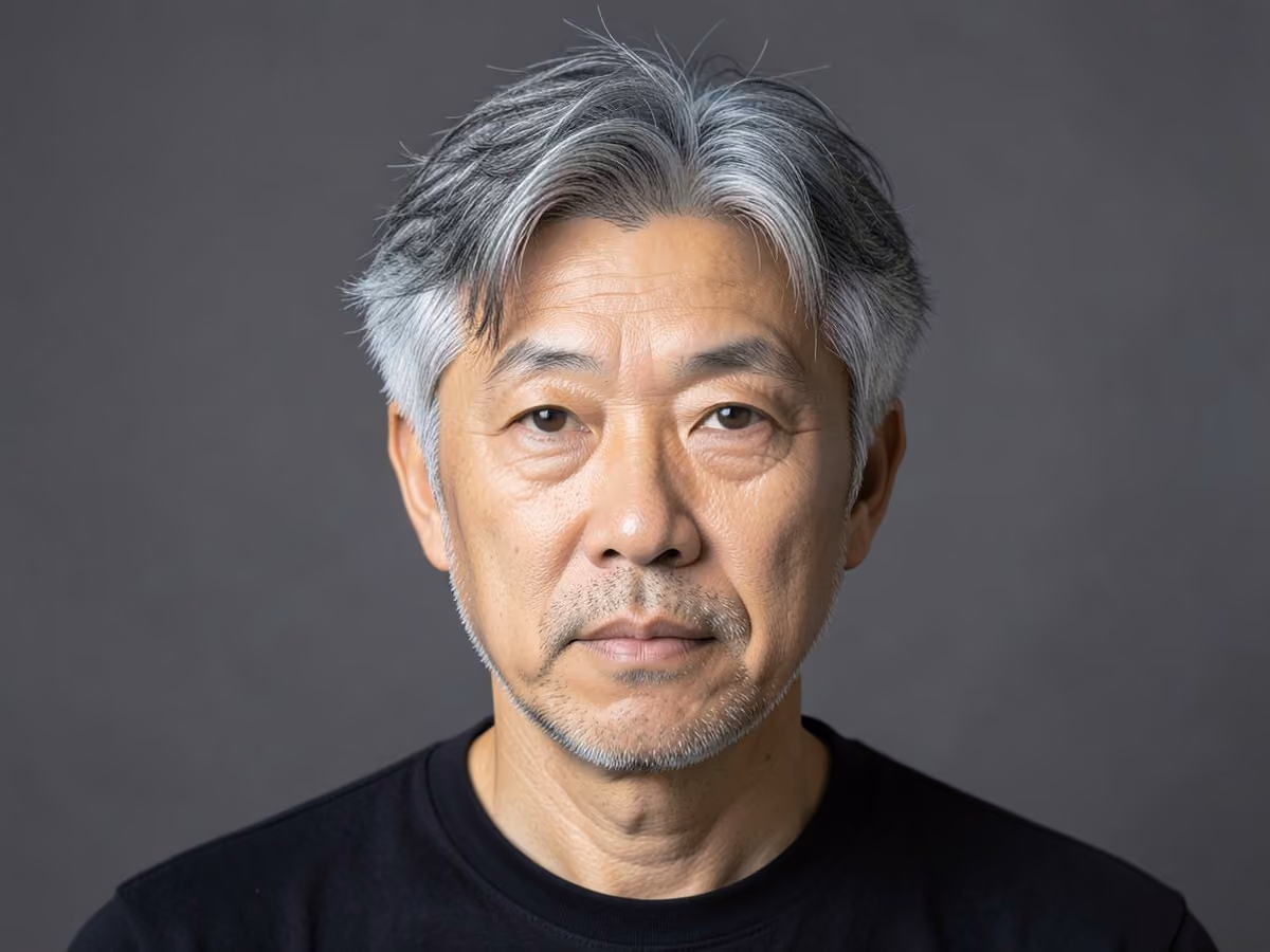 Man with a messy hair with low fade