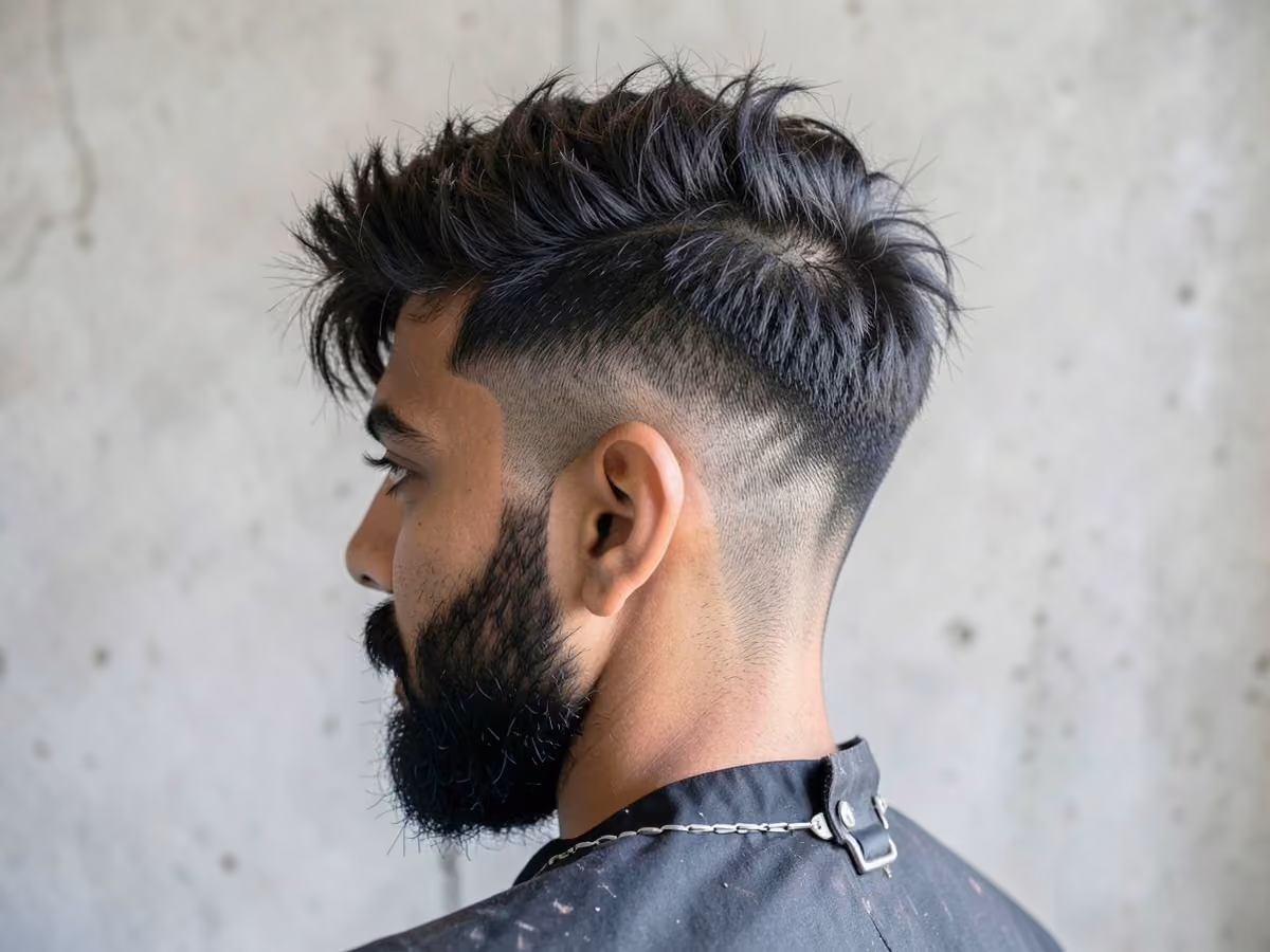 Man with a messy hair with shaved sides