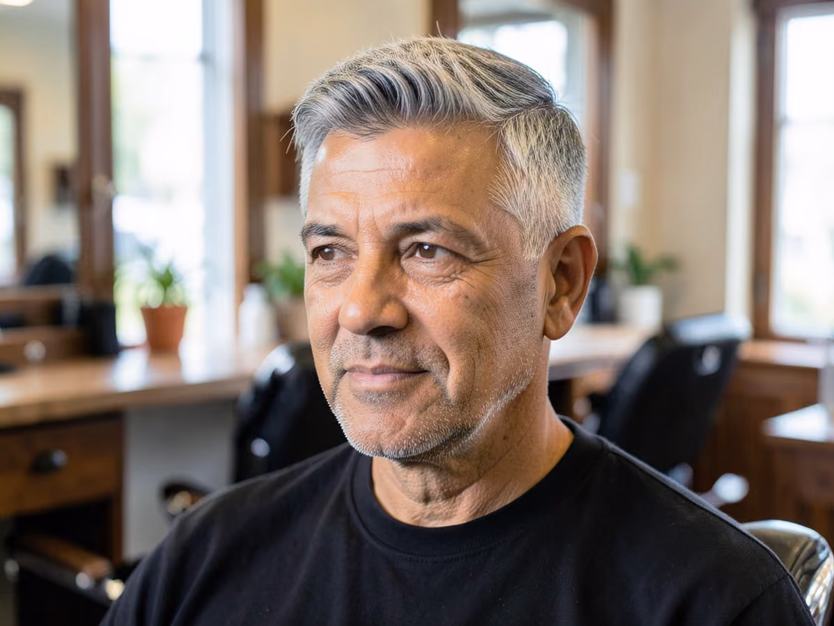 Man with a messy ivy league haircut