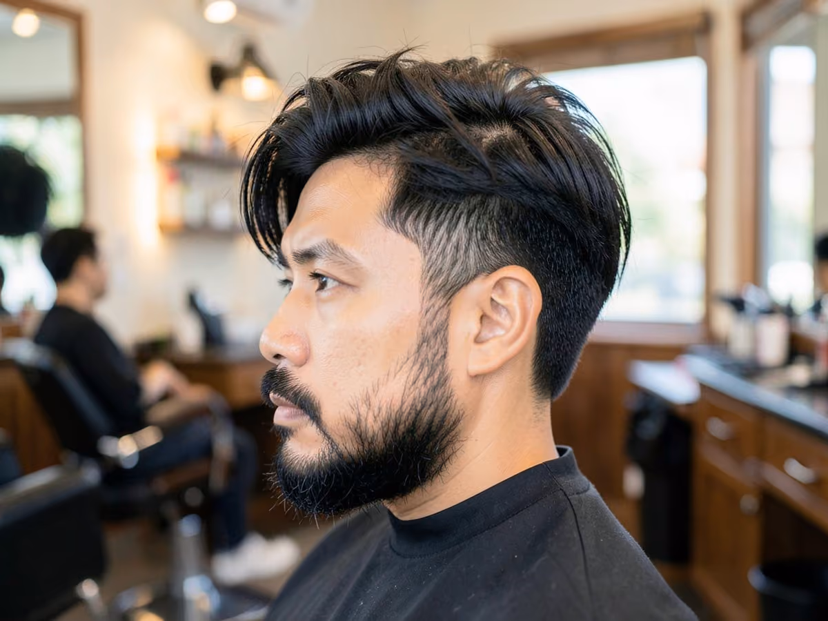 Man with a messy layered hair