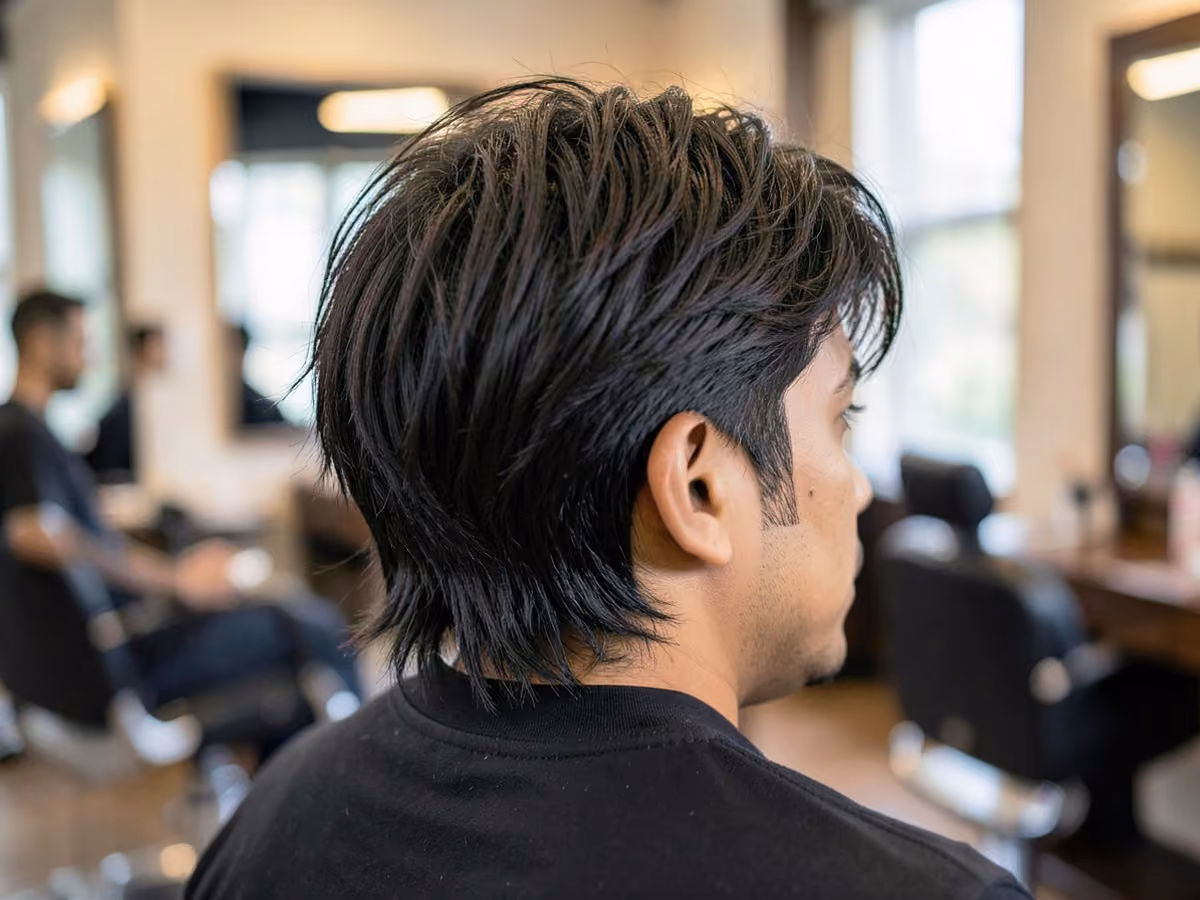 Man with a messy medium length hair