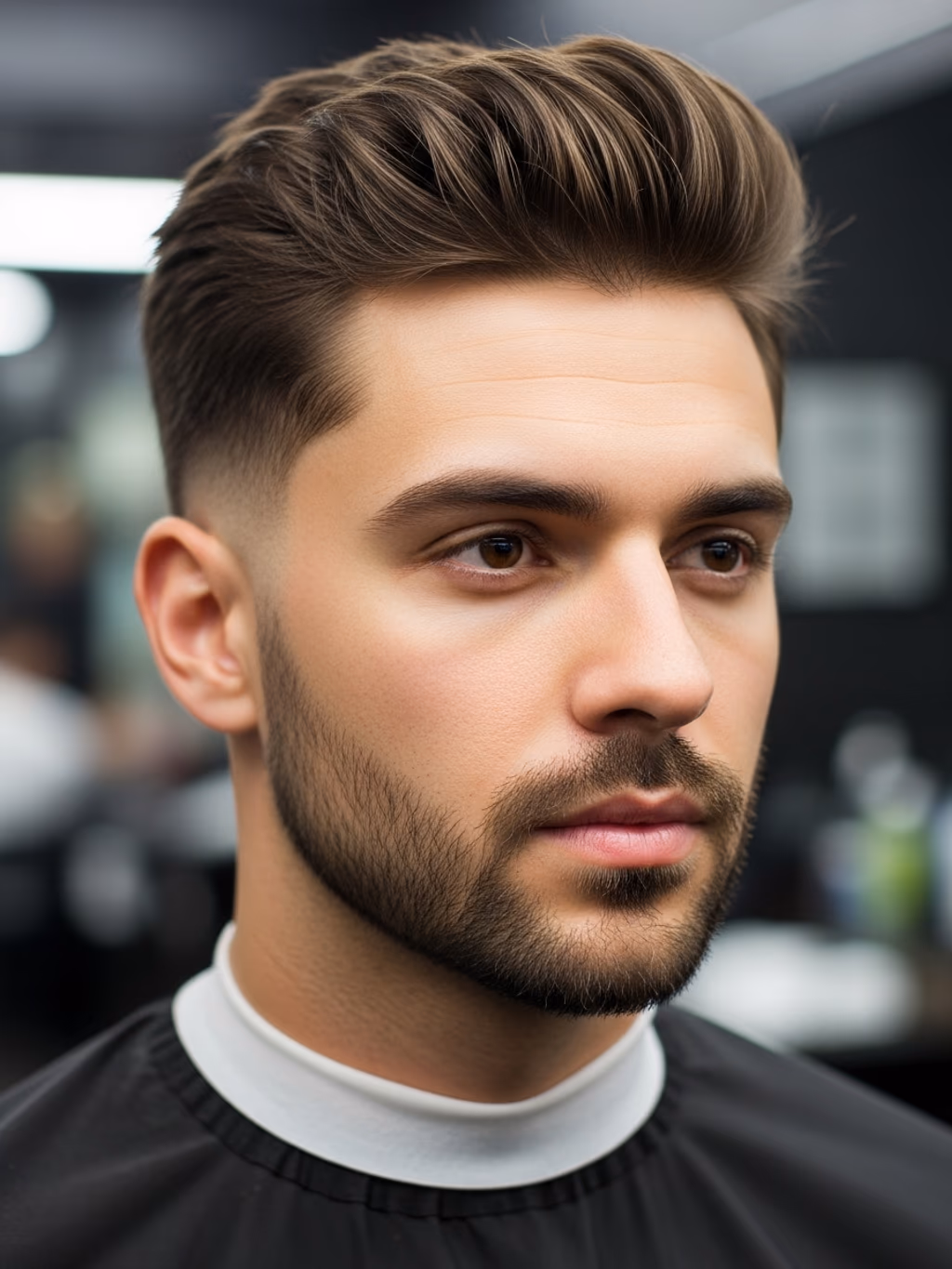 Faded Messy Quiff hairstyle for men 2026 — messy quiff variation, best for heart-shaped faces balancing forehead width, modern barbering by Master Stylist Jessica Hamilton