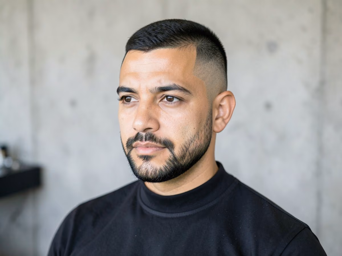 Man with an air force regulation haircut