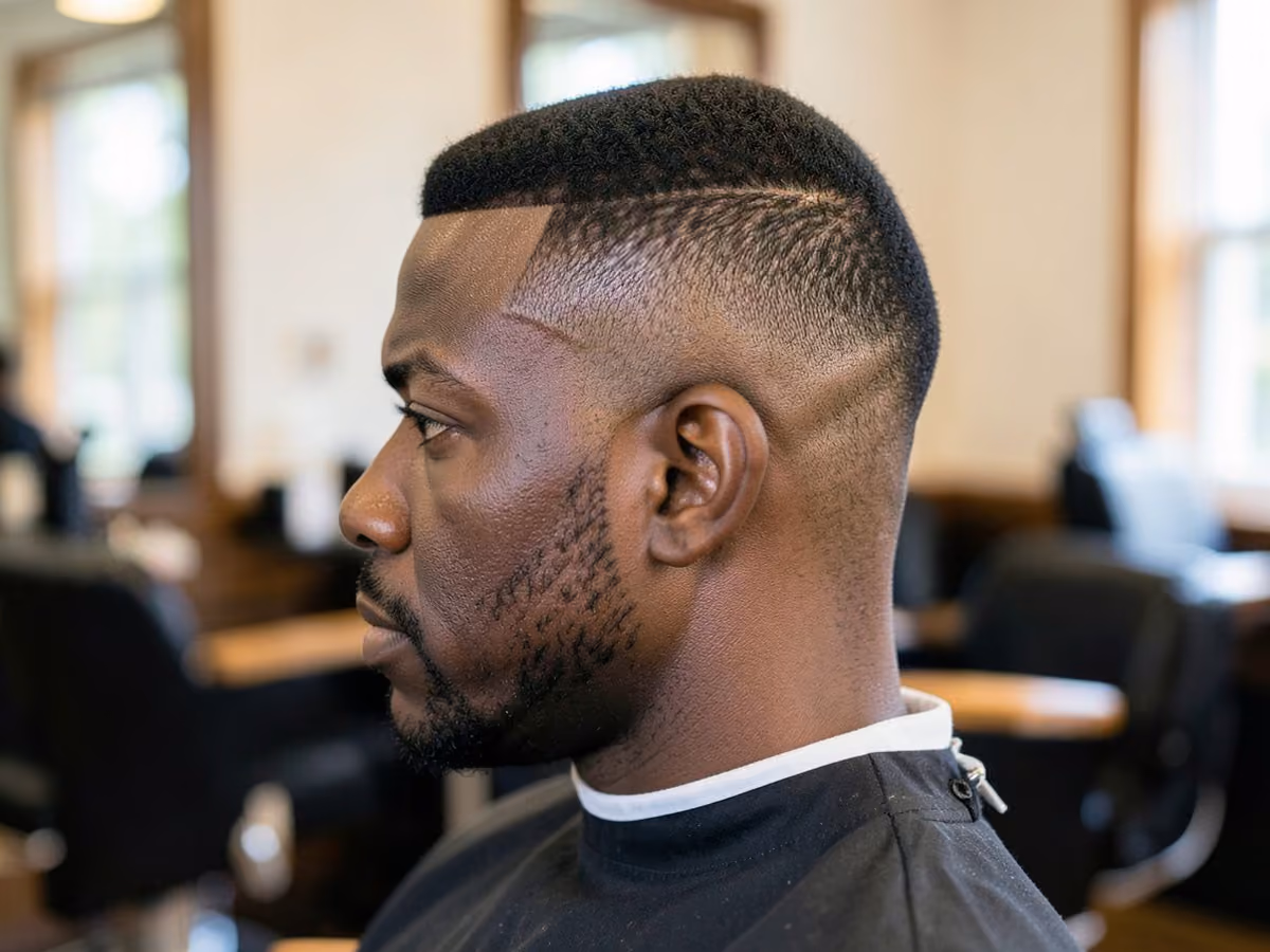 Man with an army regulation haircut
