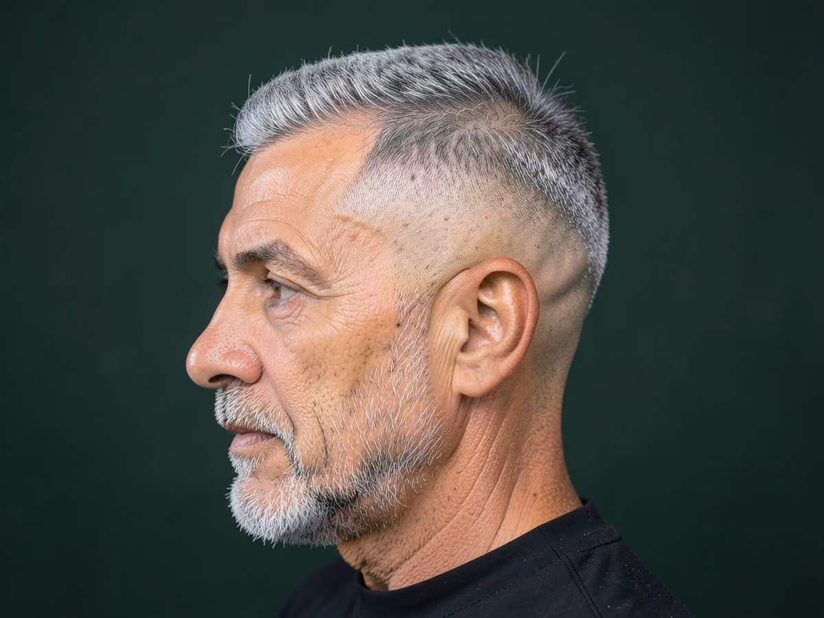 Man with a high and tight recon haircut