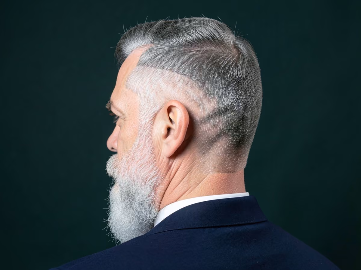 Man with a navy regulation haircut