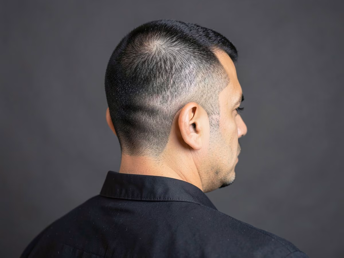 Man with a regulation crew cut