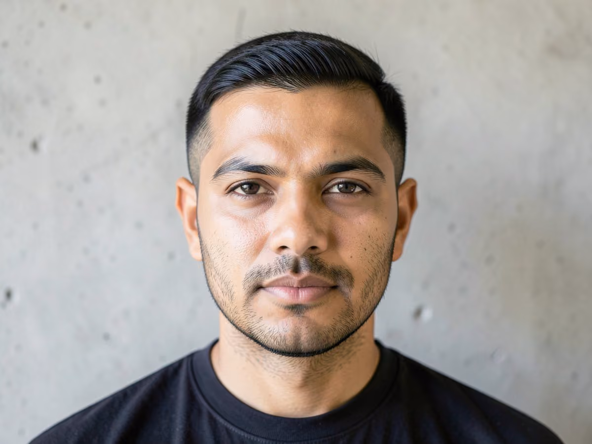 Man with a regulation ivy league haircut