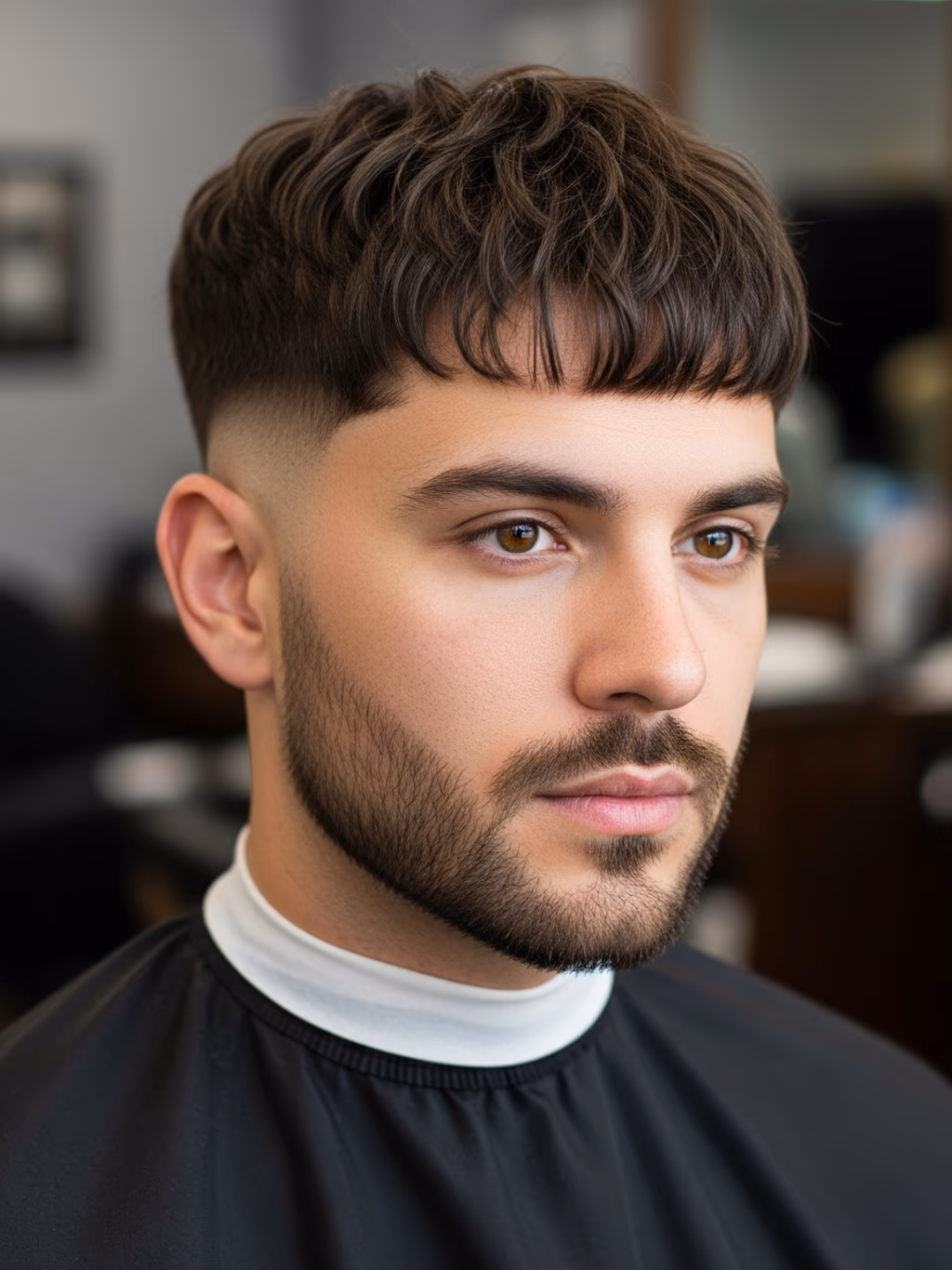 Tapered Modern Bowl Cut hairstyle for men 2026 — modern bowl cut variation, best for diamond faces with prominent cheekbones, modern barbering by Master Stylist Jessica Hamilton