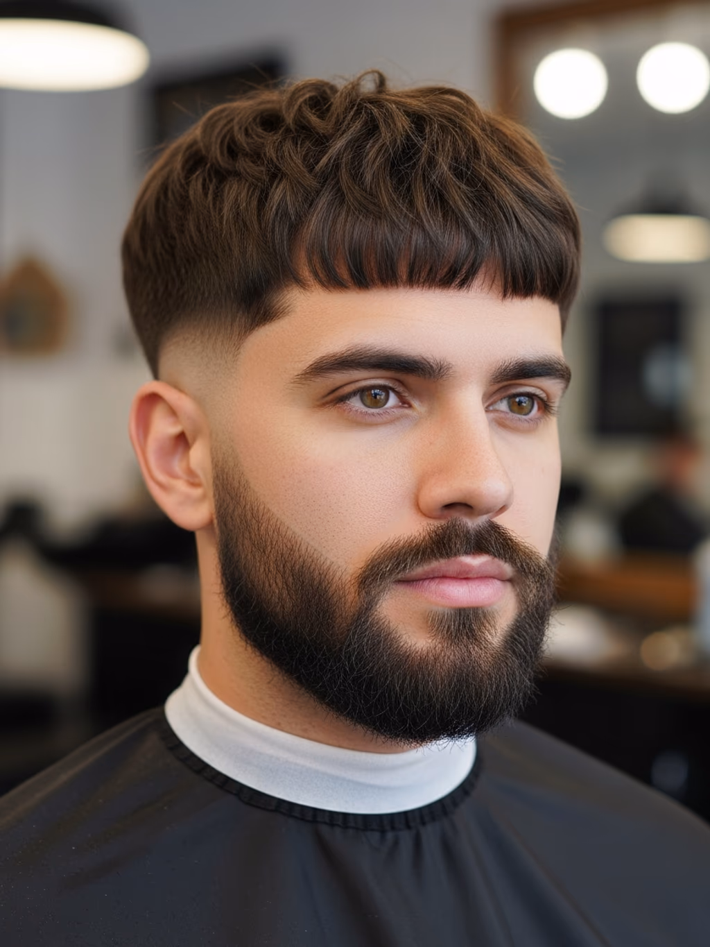 Textured Modern Bowl Cut hairstyle for men 2026 — modern bowl cut variation, best for round faces seeking elongation, modern barbering by Master Stylist Jessica Hamilton