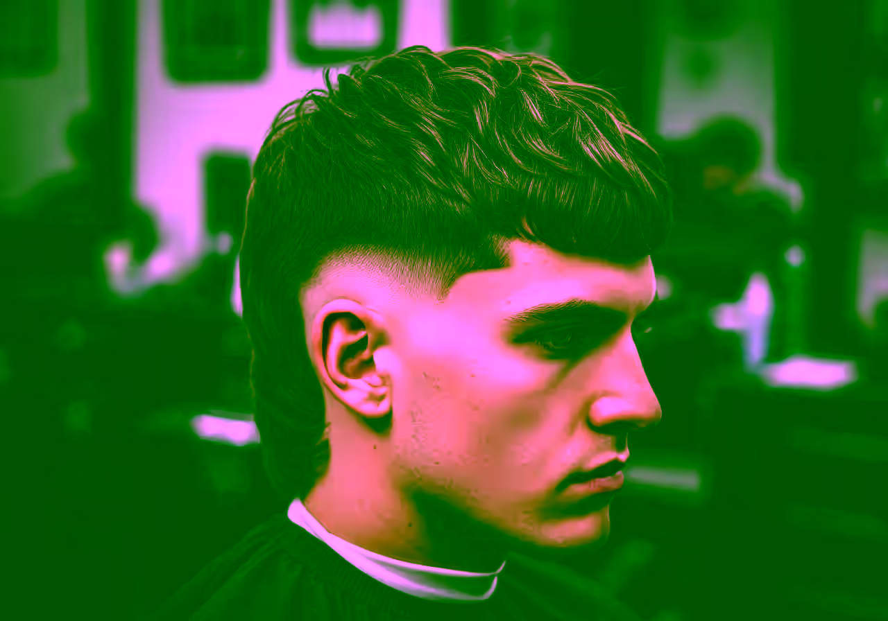 Burst Fade Modern Mullet hairstyle for men 2026 — modern mullet variation, best for round, oval faces + thick hair, modern barbering by Master Stylist Jessica Hamilton