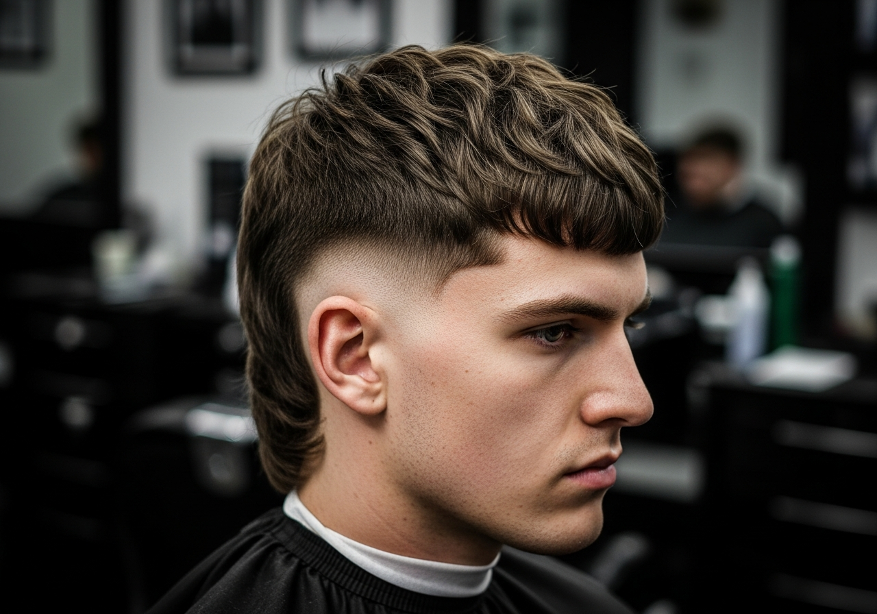 Burst Fade Modern Mullet 2026 - Round Burst Fade with Longer Mullet Back
