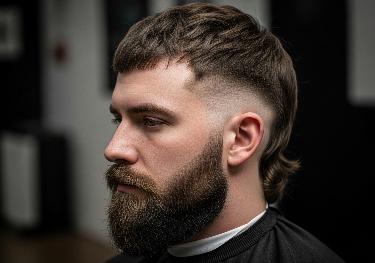 Modern Mullet with Beard 2026 - Seamless Beard Blend with Longer Mullet Back