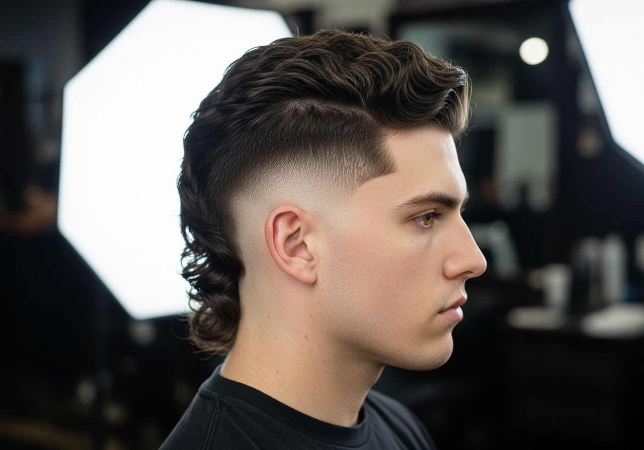 Mullet Drop Fade 2026 - Curved Drop Fade Modern Mullet