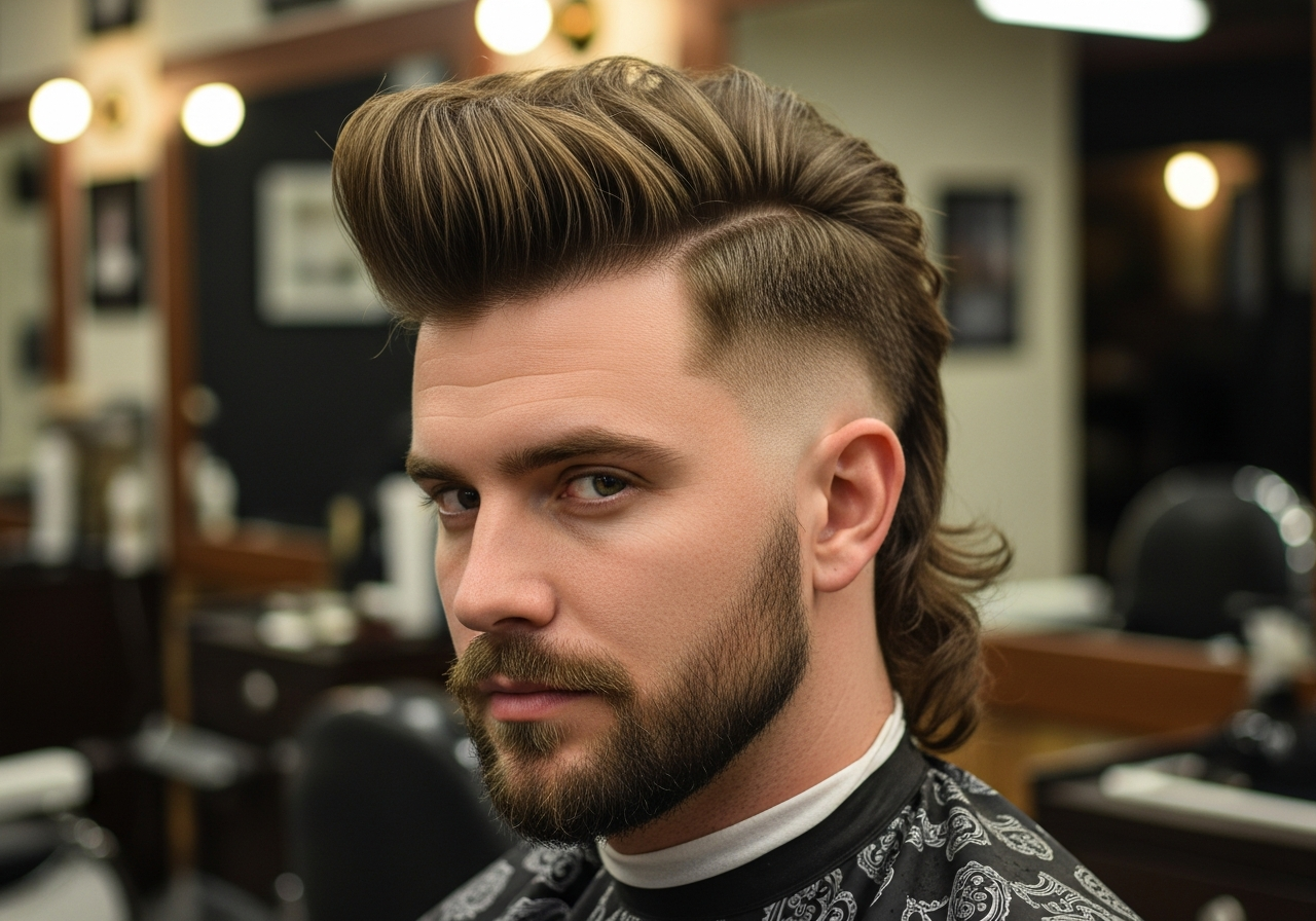 Mullet Quiff Hairstyle 2026 - Upward Volume Modern Mullet