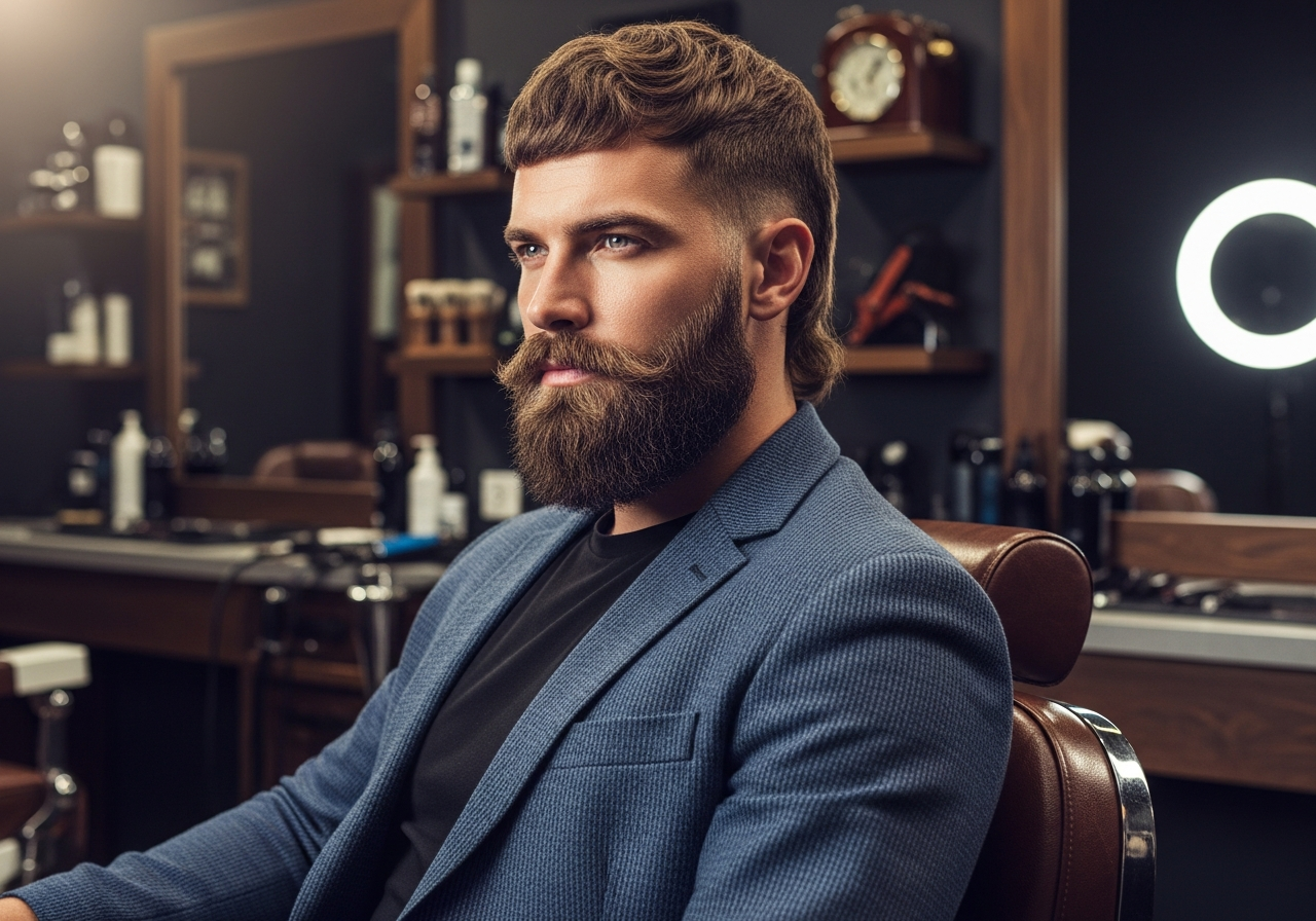 Modern Mullet with Beard 2026 - Enhanced Beard Blend Mullet