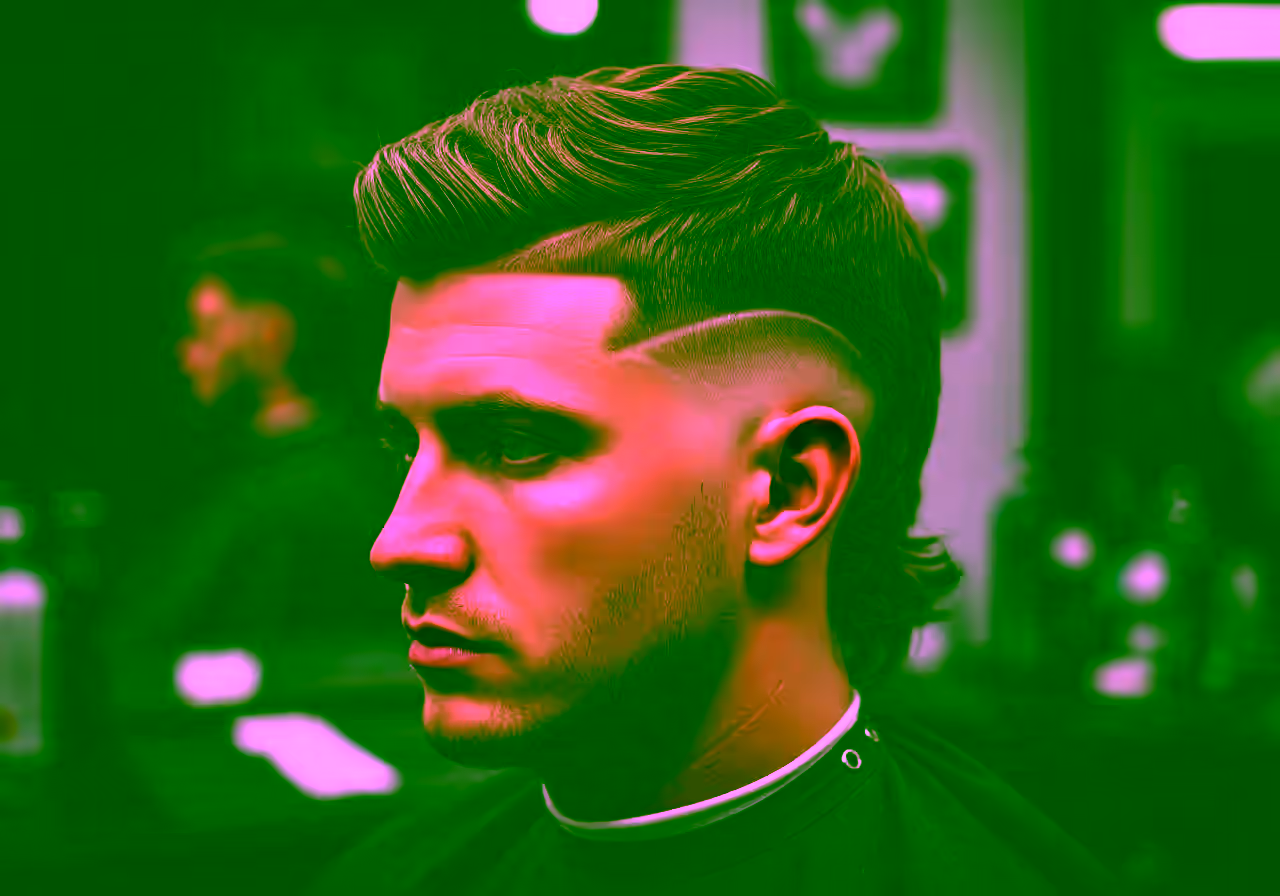Mullet with Hard Part hairstyle for men 2026 — modern mullet variation, best for bold-professional looks + straight hair, modern barbering by Master Stylist Jessica Hamilton