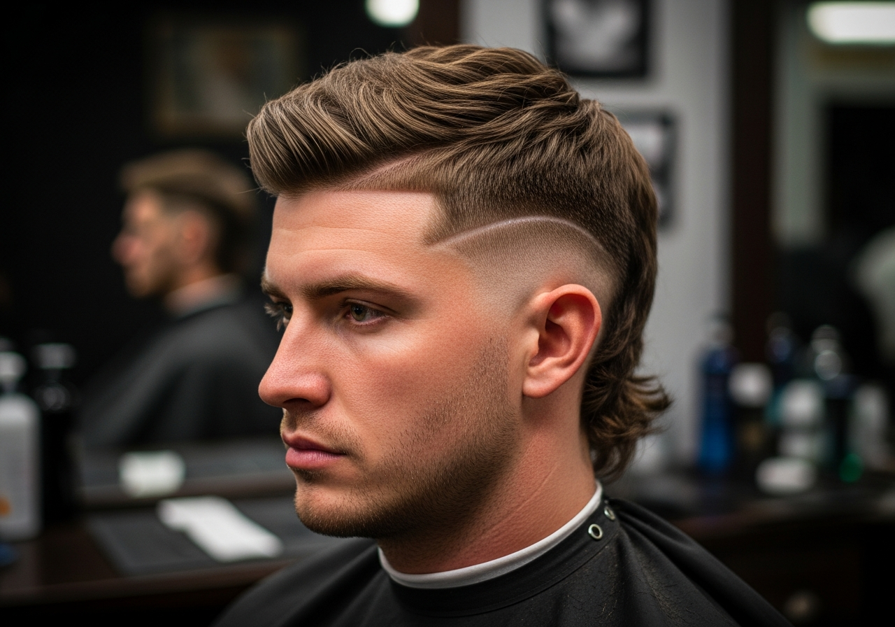 Modern Mullet with Hard Part 2026 - Sharp Part with Longer Mullet Back