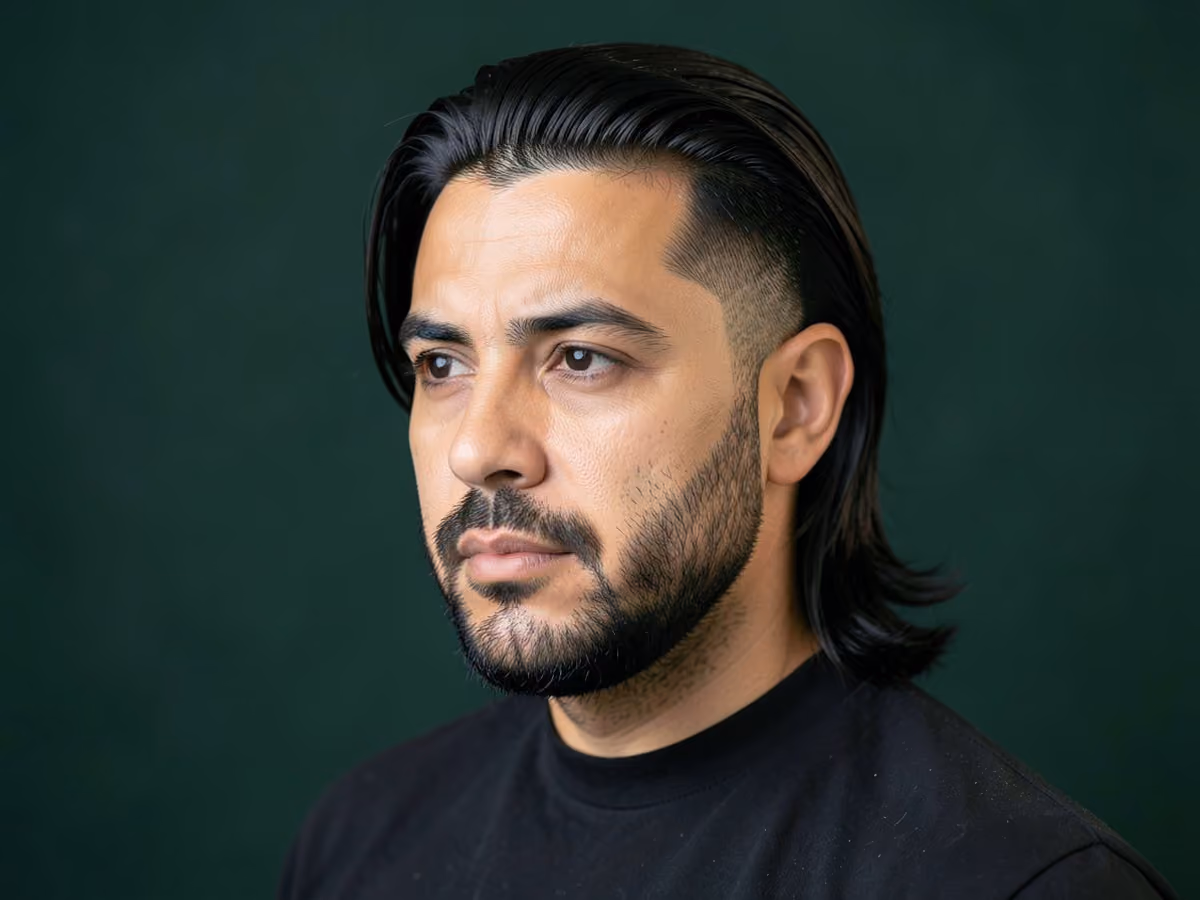 Man with a mullet with stubble
