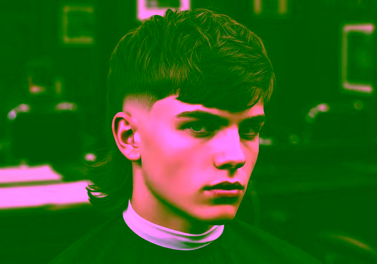 Textured Fringe Modern Mullet hairstyle for men 2026 — modern mullet variation, best for teens/young men + oval, round faces, modern barbering by Master Stylist Jessica Hamilton