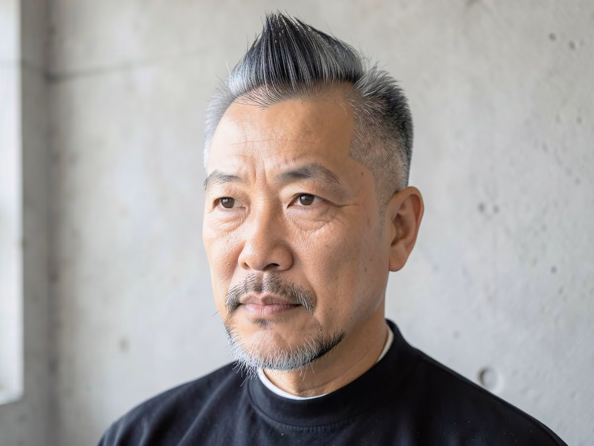 Man with a mohawk fade with goatee