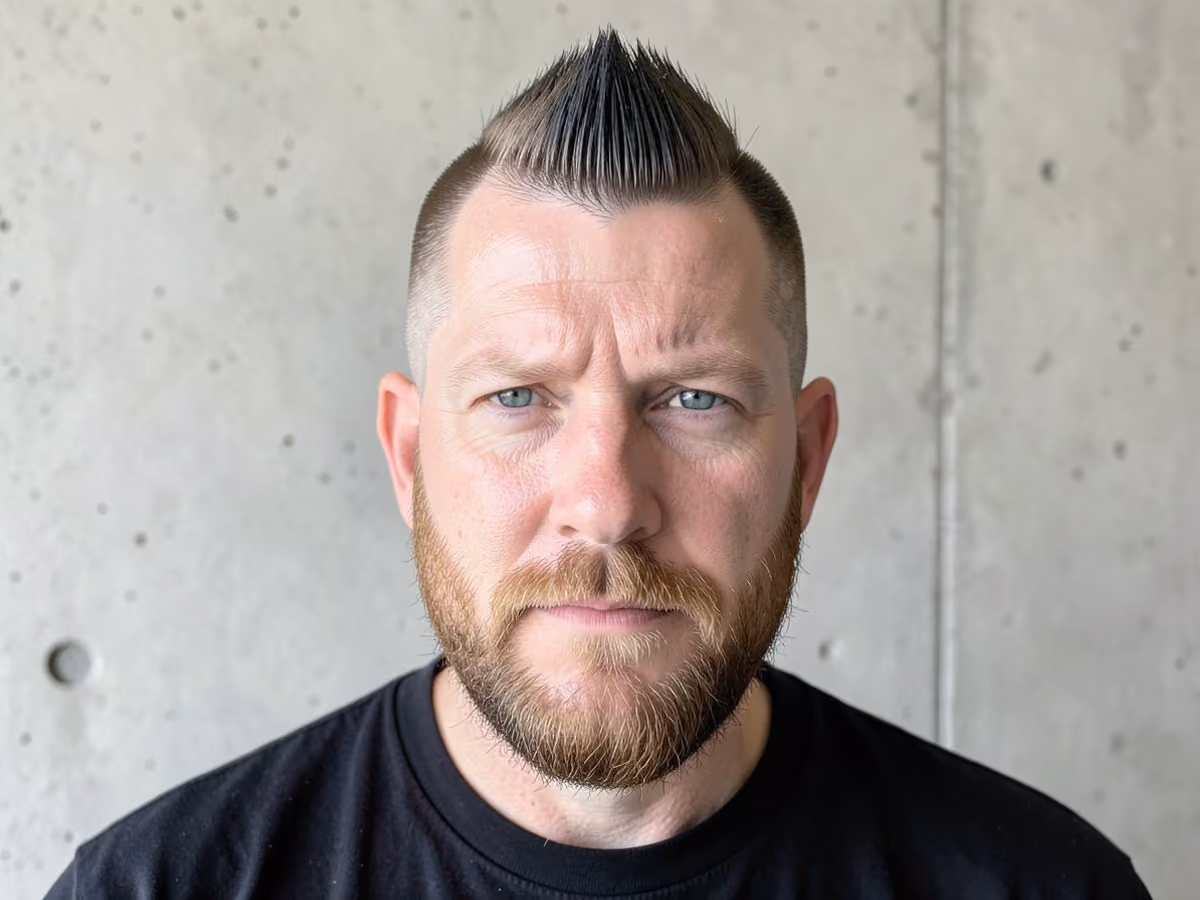 Man with a short mohawk fade