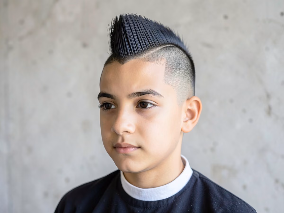 Man with a teen mohawk fade