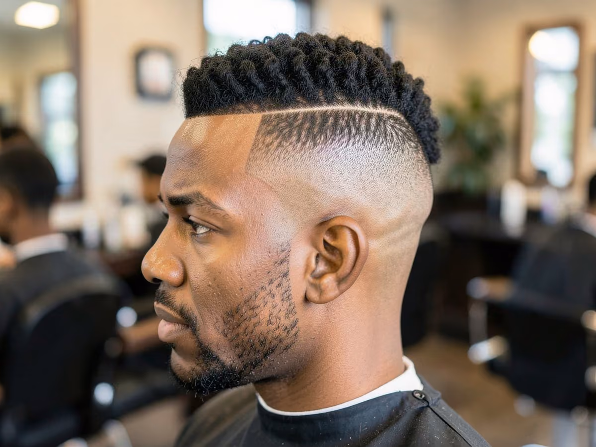 Man with a bald fade twist mohawk
