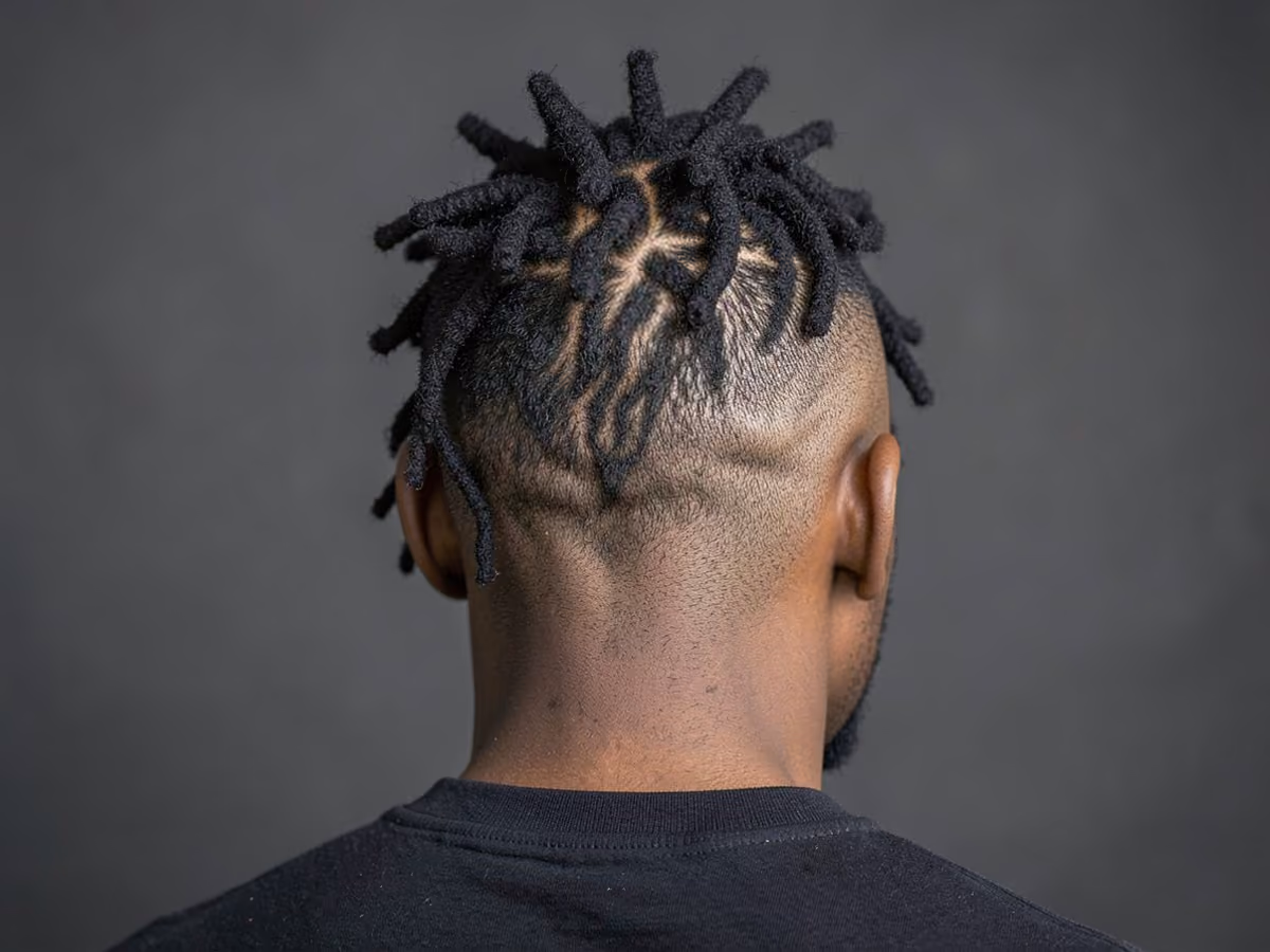 Man with a freeform loc mohawk