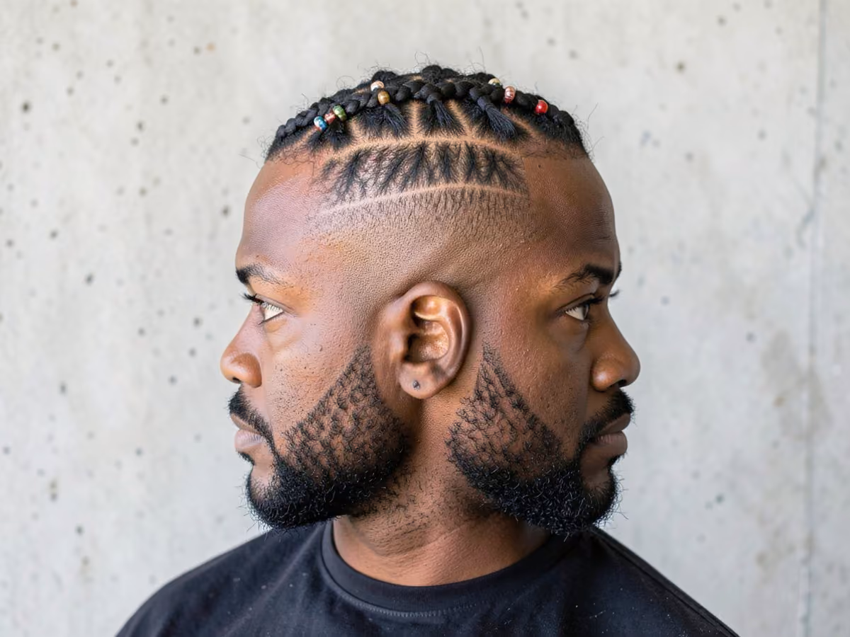 Man with a fulani braid mohawk