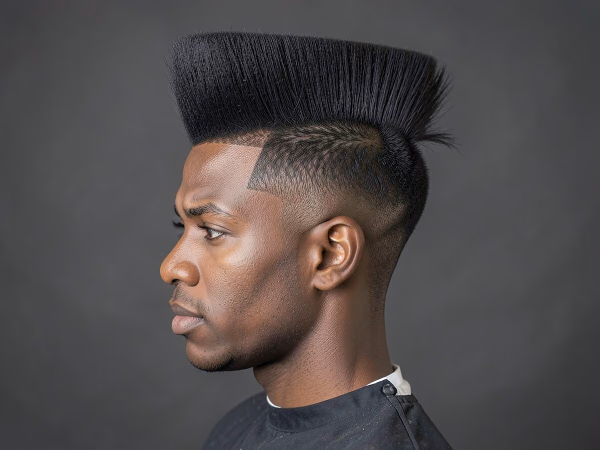 Man with a high top mohawk