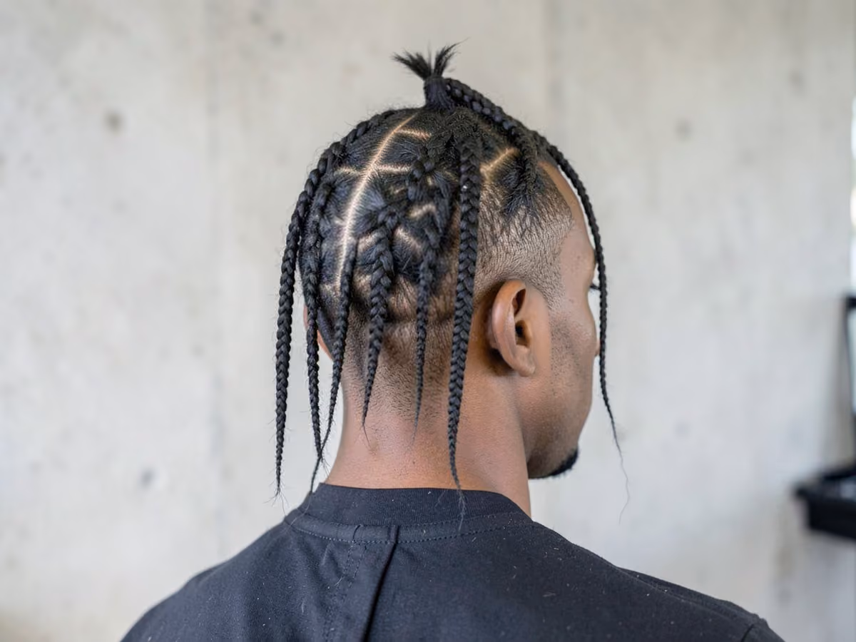 Man with a long twist mohawk