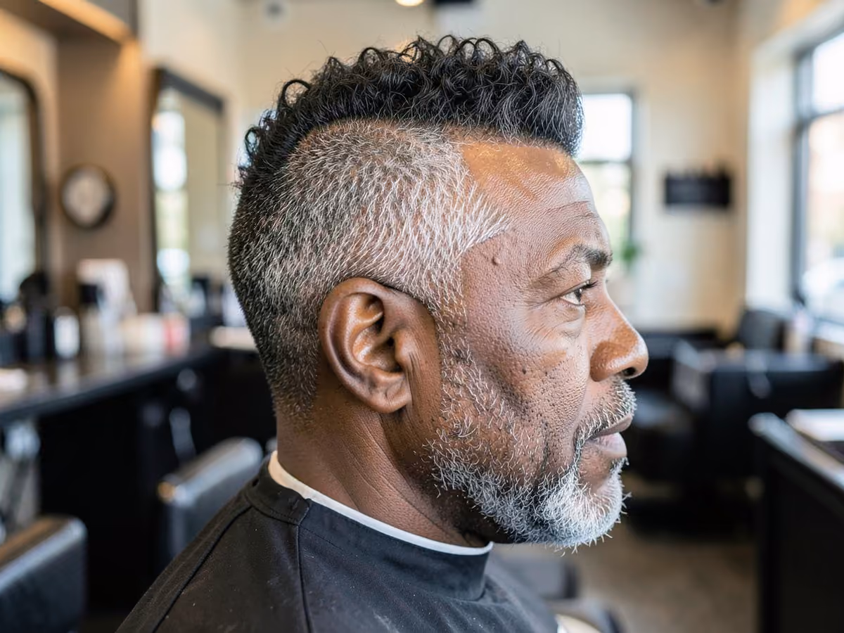Man with a mohawk with edge up